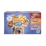 Purina Friskies Gravy Wet Cat Food Variety Pack, Shreds With Beef, With Chicken, and Turkey and Cheese Dinner - (Pack of 24) 5.5 oz. Cans