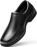 SVNKE Men's Casual Slip-on Loafers Stretch Shoes Square Toe Wedding Dress Shoes Luxury Bussiness Office Shoes Black 9.5