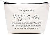 LIBIHUA Wedding Gift for Mother of the Groom from Bride-Thank You Gift for New Mom Mother in Law-Bridal Shower Gifts-I Feel So Lucky to Have You in My Life-Makeup Bag Cosmetic Bag Travel Pouch