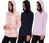 3 Pack: Women's Long Sleeve Hoodie Pullover Casual Sweatshirt Fashion Camo Tie Dye Quick Dry Fit Lounge Active Yoga Running Athletic Exercise Gym Workout Outdoor Top Ladies Kangaroo Pocket- Set 6, S