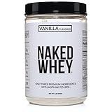 NAKED Vanilla Whey Protein 1Lb, Only 3 Ingredients, All Natural Grass Fed Whey Protein Powder + Vanilla + Coconut Sugar- GMO-Free, Soy Free, Gluten Free. Aid Muscle Growth, 12 Servings