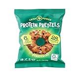 Crisp Power High Protein Pretzel Crisps - 6 Pack x 1.75 oz Crunchy & Flavorful Plant-Based Snack. No Sugar, 28g Protein Per Pack in 3 Savory Flavors, Vegan, Keto Friendly, Non-GMO, Kosher Non-Dairy (1.75 Ounce (Pack of 6), Everything)