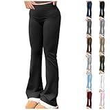 Deals Today Clearance Prime Only Under 5 Dollars Cyber of Monday Women's Flare Leggings Tummy Control Fold Over Yoga Pants Buttery Soft Mid Rise Comfy Lounge Pants Stretch Trousers