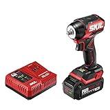 SKIL PWR CORE 20 Brushless 20V 3/8 in. Compact Impact Wrench Kit with 3-Speed & Halo Light Includes 2.0Ah Battery and PWR Jump Charger - IW6739B-10