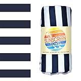 Luv Bug UPF Pool/Beach Towel, Sunscreen Towel, UV Protection, UPF 50+, Sand Free Absorbent & Quick Dry Swimming Towel for Beaches, Camping, & Travel (28.5" x 58.5", Navy Stripe)