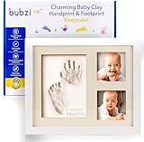 Bubzi Co Baby Footprint Kit, Baby Foot and Hand Print Kit, Baby Keepsake Frame, Nursery Pictures Frames, Hand Print Mold Kit, New Mom Gifts, Baby Newborn Essentials Must Haves, Baby Shower Gifts