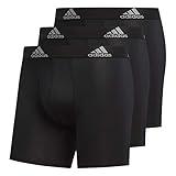 adidas Men's Performance Boxer Brief Underwear (3-Pack), Black/Light Onix Grey, Small