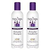 Fairy Tales Daily Cleanse Everyday Kids Shampoo + Conditioner set - Gentle Natural Defining, Tangle Free, Moisturizing and Hydrating Formula, Paraben Free - 12 oz Shampoo and 12 oz Conditioner