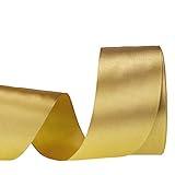 ATRBB 25 Yards 2 inches Satin Ribbon for Wedding,Handmade Bows and Gift Wrapping (Dark Gold)