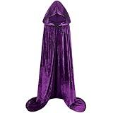 Purple Cloak with Hood Raven Costume Women Velvet Cloak Hooded Cape Wizard Robe Witches Cape Sarah Sanderson Costume