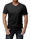 H2H Mens Basic Casual Sporty Short Sleeve T-Shirts Black US XS/Asia S (CMTTS0197)