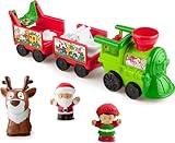 Fisher-Price Little People Toddler Toy Musical Christmas Train with Santa Elf & Reindeer Figures for Pretend Play Kids Ages 1+ Years