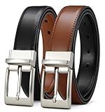 CHAOREN Mens Belts Leather - 1.25" Reversible Belts for Men for Dress Pants - 2 Styles in One Belt