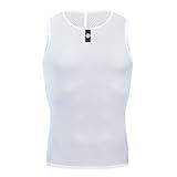 YKYWBIKE Men's Cycling Base Layer Sleeveless Cycling Jersey Men Quick Dry Bicycle Undershirt Mesh Bike Base Layer Vests White