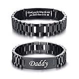 VNOX Personalized Engraved Dad Jewelry Gifts for Dad Daddy Father form Daughter Son for Father Day Birthday Day Masculine Stainless Steel Link Bracelet