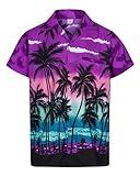 Mens Hawaiian Shirt Loose Fit Cruise Shirts for Men - Mens Hawaiian Shirts Short Sleeve and Button Down Hawaiian Shirt for Men with Pocket S-3XL - Mens Beach Shirts Floral Tropical Shirts for Men