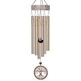 BVGY 38.2 Inch Large Aluminum Deep Tone Wind Chimes - Outdoor Sympathy Memorial Gifts - Garden Patio Yard Decor - Gold Aluminum Finish