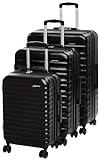 Amazon Basics 3-Piece Luggage Sets (21", 26", 30"), Suitcase with Wheels, Hardside Expandable Suitcase With Four Spinner Wheels and Scratch-Resistant Surface, Black