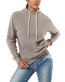 GIVON Women's Essential Pullover Hoodie Thin Lightweight Long Sleeve Comfort Sweatshirt for Everyday Wear / DCF019-BROWN-S