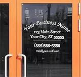 Commercial Business Store Name Address Fully Custom Personalized Glass Door Window Storefront Professional Sign Decal Stencil Van Truck Professional