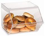 Clear Bakery Display Case for Bagels And Other Baked Goods, 12 x 10-1/8 x 15-3/4 Inch, Stackable With A Hinged, Slanted Door