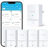 GoveeLife WiFi Water Ieak Detector 2 for Home, Smart Water Ieak Sensor 4 Pack with 100dB Adjustable Alarm and App Alerts, Wireless Detector with 1312 ft Transmission for Basement, Kitchen, Bathroom