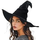 gagift world Witch Hat, 18IN Large Witches Hat for Witch Costume, Funny Wizard Hat for Adults and Teens Novelty Cosplay Accessories for Halloween Costume Party Christmas Masquerade Carnivals