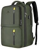 MATEIN Extra Large Carry on Backpack, TSA Friendly 18.4 Inch Travel Laptop Backpack with USB Port & Shoe Compartment, 45L Water Resistant College Overnight Weekender Daypack for Men & Women, Green