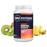 GU Energy Roctane Ultra Endurance Energy Drink Mix, Vegan, Gluten-Free, Kosher, 35mg of Caffeine, and Dairy-Free n-the-Go Energy for Any Workout, 3.44-Pound Jar, Tropical Fruit