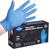 TitanFlex Nitrile Exam Gloves, Blue, 6-mil, Large, Box of 100, Heavy Duty Nitrile Gloves Disposable Latex Free, Powder Free, Medical Gloves, Cooking Gloves, Mechanic Gloves, Cleaning Gloves