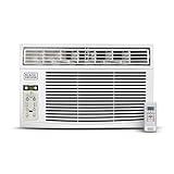 BLACK+DECKER Window Air Conditioner 6000 BTU, AC Window Unit Cools Up to 250 Square Feet, Window AC Unit with Remote Control, 3 Cooling Speeds and Fan Only Function, BD06WT6, White