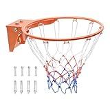 VEVOR Basketball Rim, Wall Door Mounted Basketball Hoop, Heavy Duty Q235 Basketball Flex Rim Goal Replacement with Net, Standard 18" Indoor and Outdoor Hanging Basketball Hoop for Kids Adults