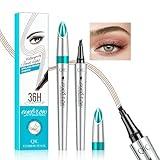 Microblading Eyebrow Pen, Eyebrow Pencil with Premium 4-Prong Micro-Fork Tip Applicator, Microblade Eyebrow Pen-Lift Your Brows Like Your Natural Brows, Stay on All Day, Smudge-Proof(Light Brown)