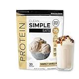 Clean Simple Eats Simply Vanilla Whey Protein Powder, Natural Sweetened and Cold-Processed Whey Protein Powder, 20 Grams of Protein (30 Servings)