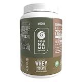 Pounamu Mocha Whey Protein Isolate Powder, 24g Protein, 6.3g BCAAs, 3.4g Leucine | Grass-Fed, Free-Range, New Zealand Dairy | Gluten-Free, Keto, Kosher | 2LB, 30 Servings