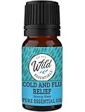 Wild Essentials Cold and Flu Relief 100% Pure Essential Oil Synergy Blend 10ml, Therapeutic Grade Formula for congestion, aches, pain and muscle relief, migraines, Made in The USA