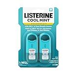 Listerine Cool Mint Pocketmist, Oral Care Mist for Fresh Breath, Non-Aerosol Sugar-Free Bad Breath Refresher Spray to Kill 99% of Bad Breath Germs, Portable, Cool Mint Flavor, 2 x 7.7 mL