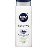 Nivea Men Sensitive Body Wash with Bamboo Extract, Soap Free Body Wash for Men with No Drying Alcohol, 3 Pack of 16.9 Fl Oz Bottles