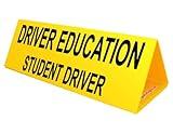 ComplianceSigns.com Driver Education Student Driver Yellow Car Topper Sign, 30x10 inch Corrugated Plastic with Powerful Magnets to Hold Tight