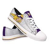 FOCO Minnesota Vikings NFL Womens Glitter Low Top Canvas Shoes - 7