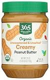 365 By Whole Foods Market, Peanut Butter Creamy Unsweetened No Salt Organic, 26 Ounce