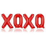 XOXO Balloons Valentine Balloons Valentines Day Photo Props Gals Balloon Letters Mylar Valentines Day Ballons Valentines Day Party Supplies for Galentines Day Decorations Valentines Party Decorations