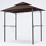 MASTERCANOPY 8 x 5 Grill Gazebo Outdoor BBQ Gazebo Canopy with 2 LED Lights (Brown)