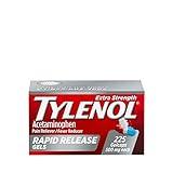 Tylenol Extra Strength Acetaminophen Rapid Release Gels, Pain Reliever and Fever Reducer Medicine, Gelcaps with Laser-Drilled Holes, 500 mg Acetaminophen, 225 Count