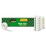 Scotch Magic Tape, Invisible, Back to School Supplies and College Essentials for Students and Teachers, 12 Tape Rolls, 3/4 x 1000 Inches