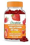 Lifeable Melatonin 20mg - Great Tasting Natural Flavor Gummy Supplement - Gluten Free Vegetarian GMO-Free Chewable - for Sleep Support - for Adults, Man, Women - 60 Gummies