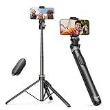 Sensyne 72"" Phone Tripod, Extendable Tripod for iPhone & Selfie Stick with Detachable Phone Holder & Wireless Remote, iPhone Tripod Compatible with All Cell Phones, Camera, Black