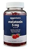 Amazon Basics Melatonin 5mg, 120 Gummies (2 per Serving), Strawberry (Previously Solimo)