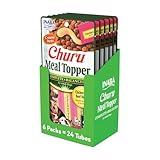 INABA Churu Meal Topper for Dogs, Complete & Balance, Creamy, Lickable Purée Dog Food Topper, 0.5 Ounce Tube, 24 Tubes (4 per Pack), Chicken with Beef Recipe