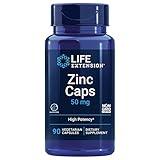 Life Extension Zinc Caps, zinc 50 mg, zinc citrate, Support the body's immune defenses, ultra-absorbable, vegetarian, non-GMO, gluten-free, 90 vegetarian capsules, 90 Count (Pack of 1)